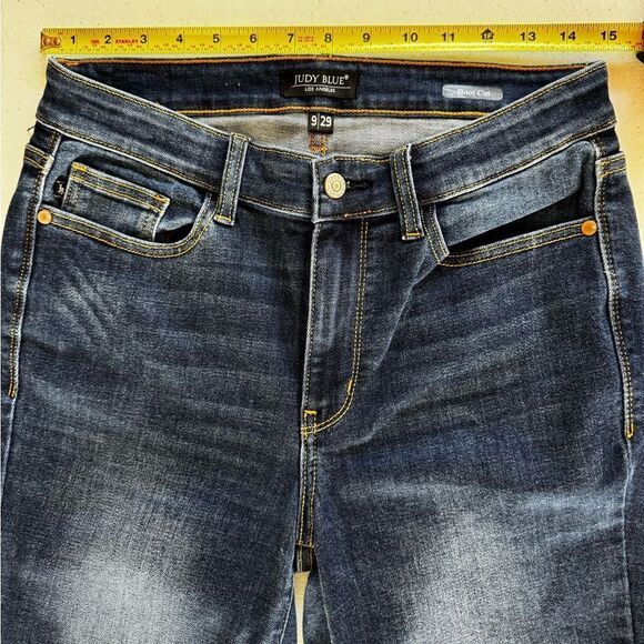 Judy Blue Distressed DK Bootcut Jeans Classic Blue Women's Jeans - Picture 7 of 10